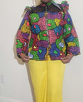 SIX PIECES ANKARA BLOUSE WITH STONES.