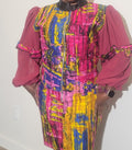 SIMPLE ANKARA GOWN WITH CHIFFON