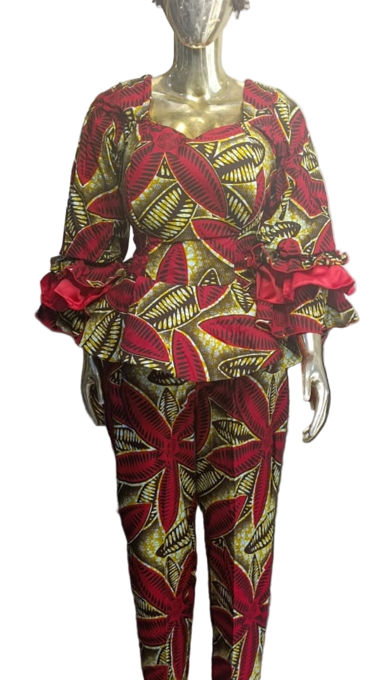 ANKARA PEPLON BLOUSE WITH PANT