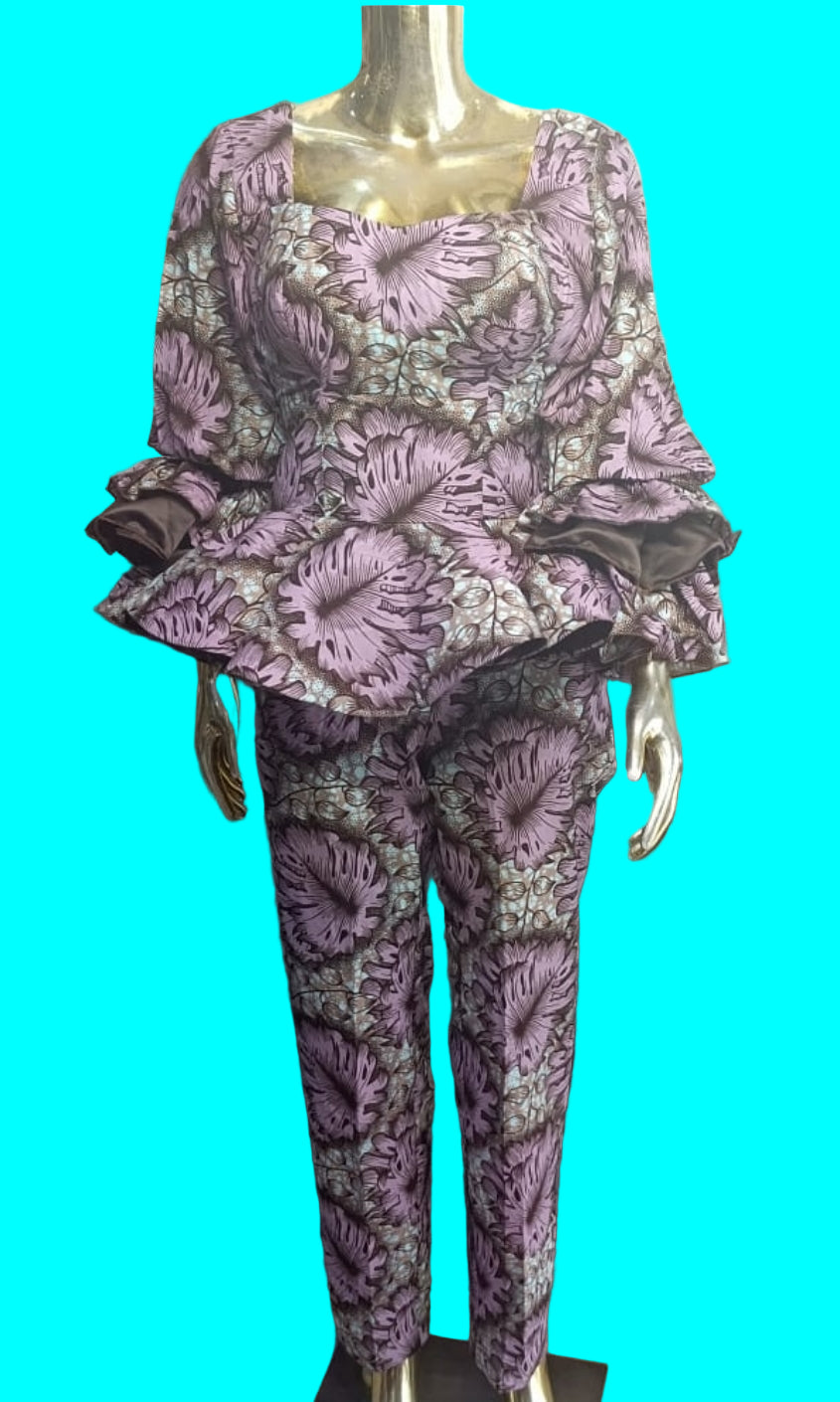 ANKARA PEPLON BLOUSE WITH PANT